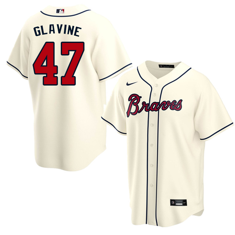 Nike Men #47 Tom Glavine Atlanta Braves Baseball Jerseys Sale-Cream